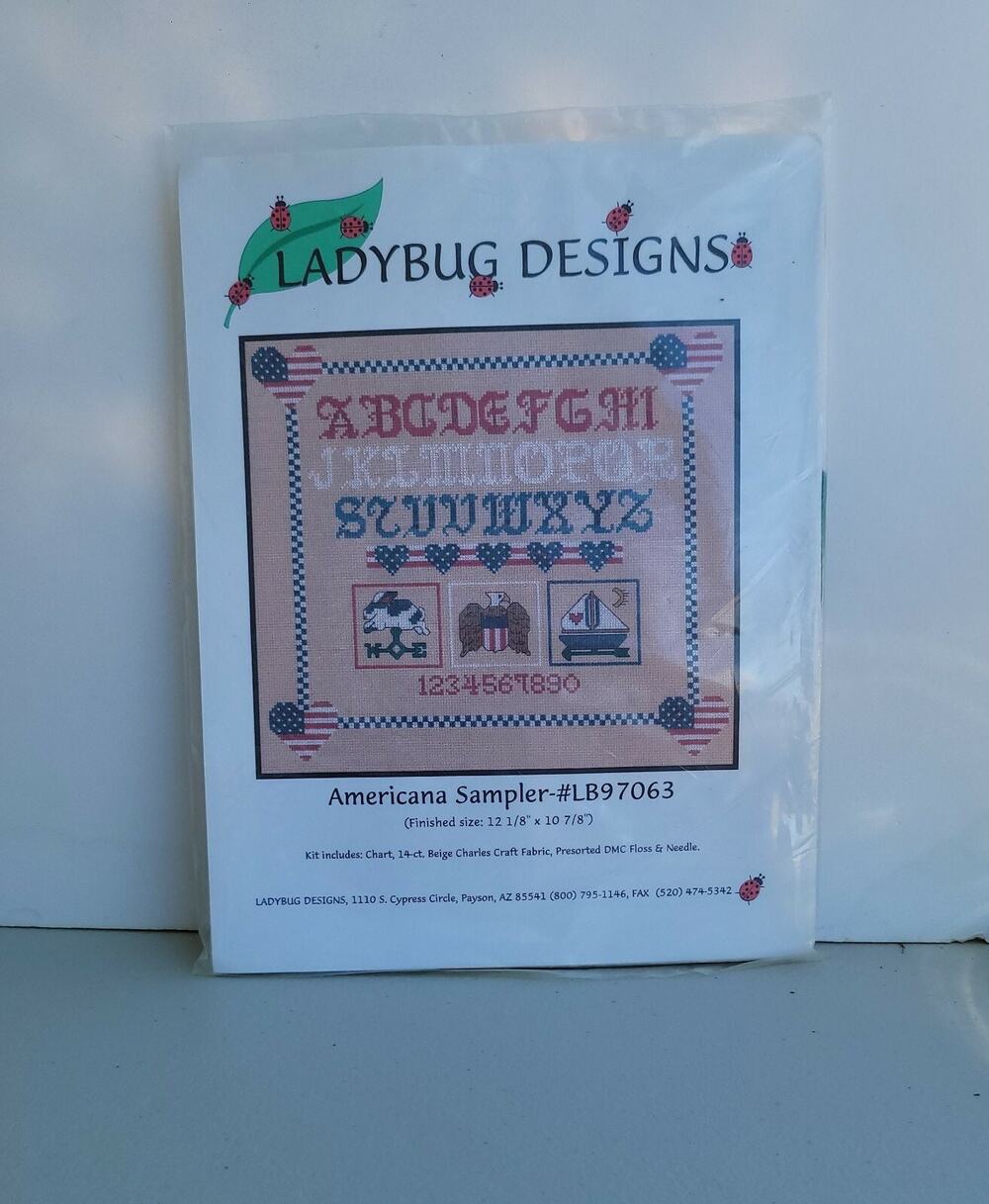 Ladybug Designs Cross Stitch Kit "AMERICANA SAMPLER" -#LB97063 12"×11" July 4th
